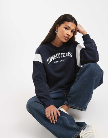 Tommy Jeans boxy fit crewneck sweatshirt navy