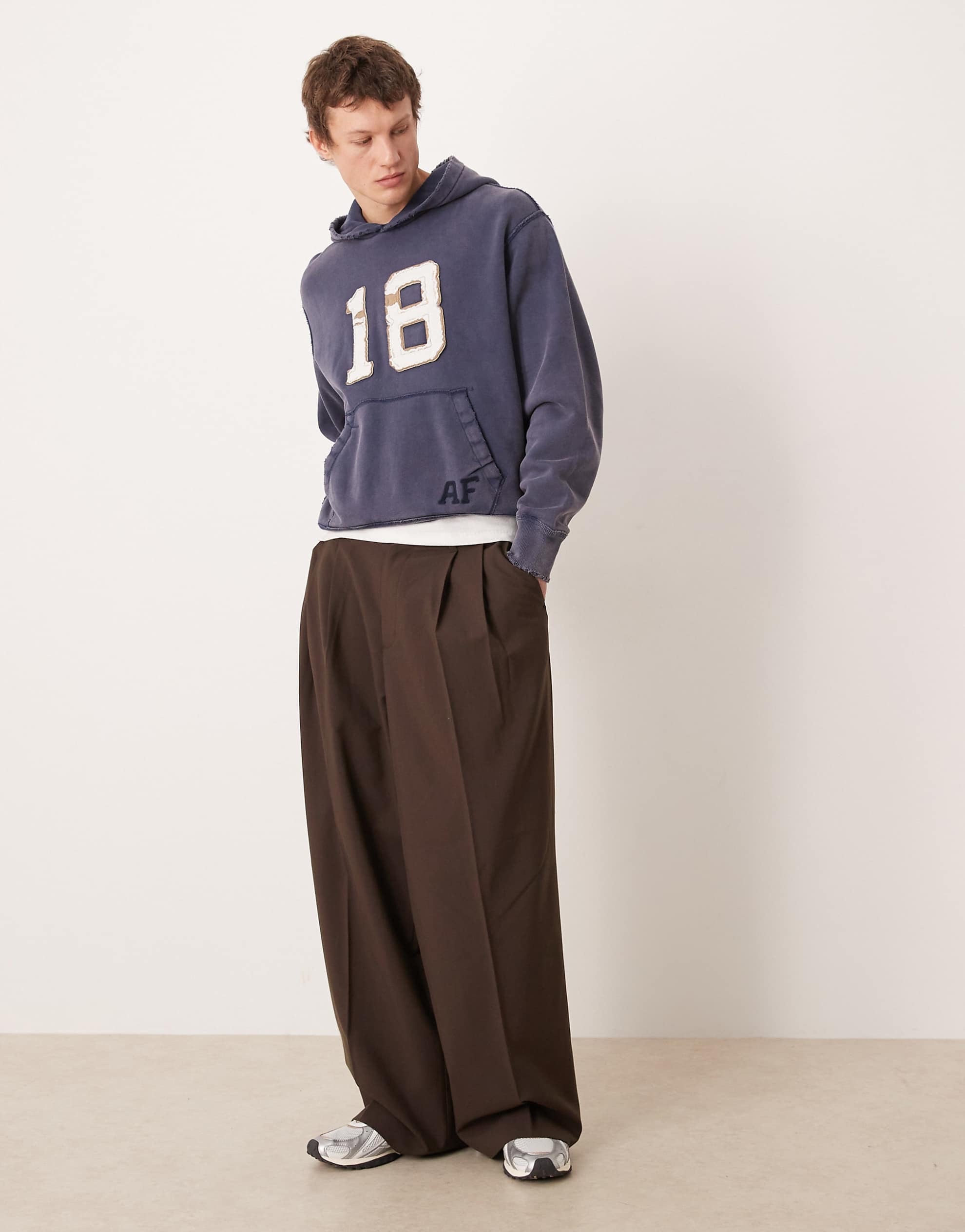 Abercrombie & Fitch front graphic hoodie navy