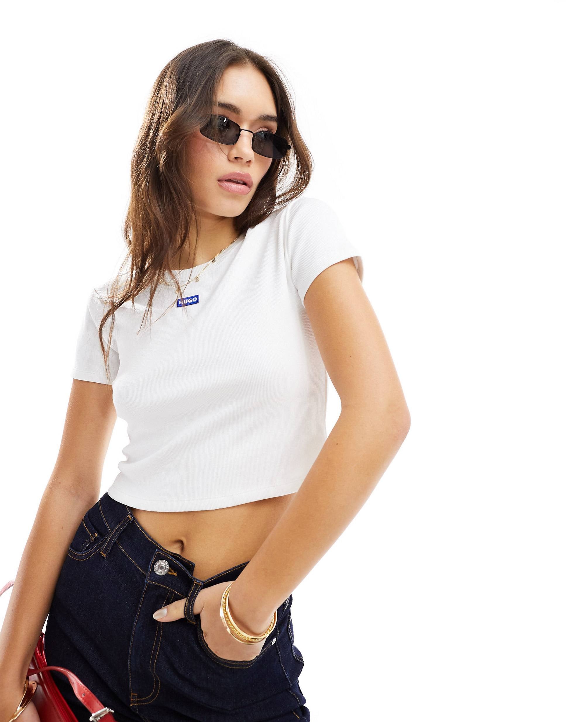 HUGO BLUE baby tee white