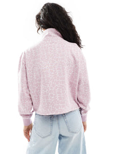 HUGO Blue dantasia half zip sweatshirt in pink