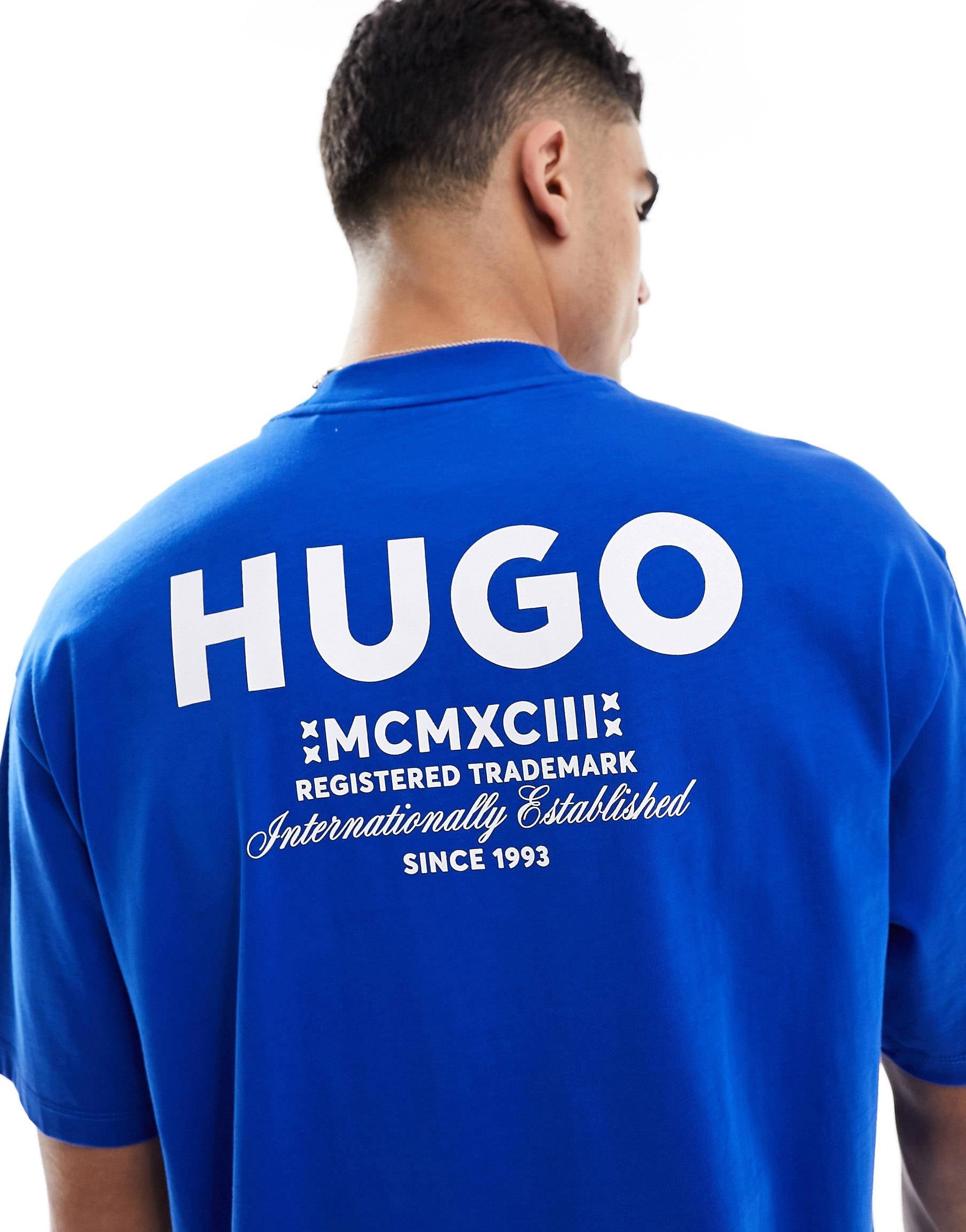 HUGO BLUE oversized t-shirt blue