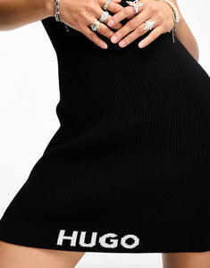 HUGO Sarta mini cami dress black
