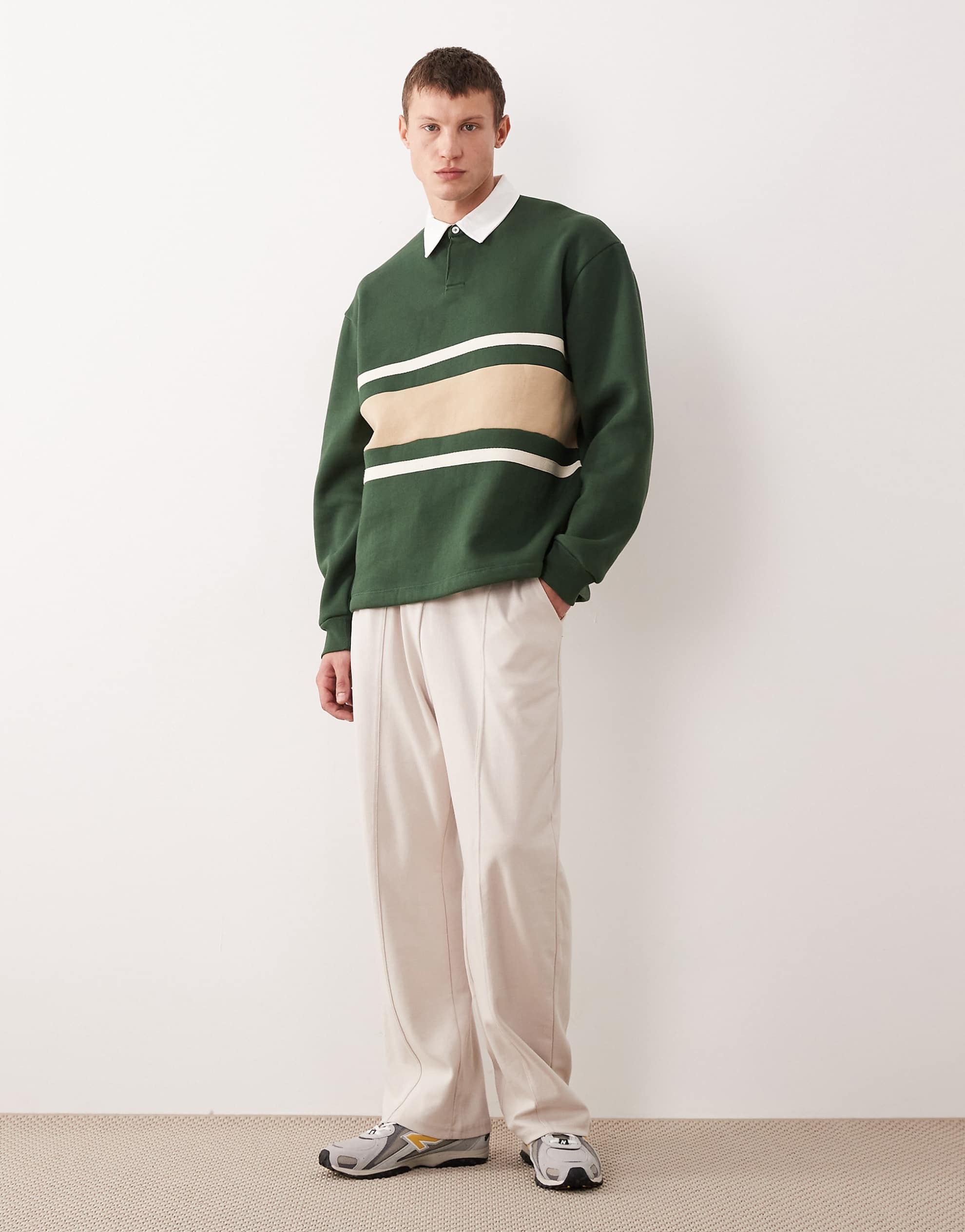 DESIGN rugby polo sweatshirt green