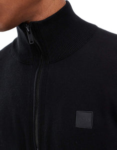 BOSS Orange kanobix knitted half zip jumper black