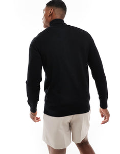 BOSS Orange kanobix knitted half zip jumper black