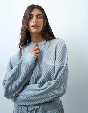 Weekend Collective waffle jogger co-ord grey