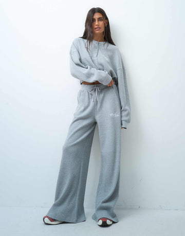 Weekend Collective waffle jogger co-ord grey