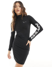 Load image into Gallery viewer, Karl Kani signature half zip bodycon dress black