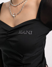 Load image into Gallery viewer, Karl Kani retro satin long sleeve dress black