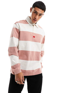 HUGO Diragbi relaxed fit rugby shirt pink