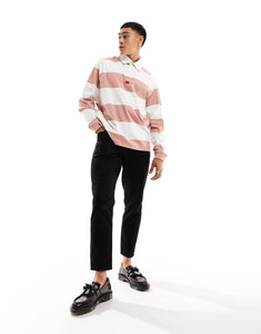 HUGO Diragbi relaxed fit rugby shirt pink