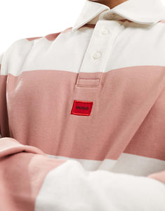 HUGO Diragbi relaxed fit rugby shirt pink