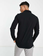 Load image into Gallery viewer, BOSS Orange Passerby long sleeve polo shirt black