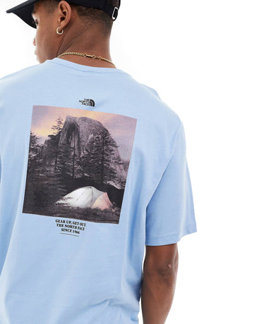 The North Face Camping retro back graphic t-shirt blue
