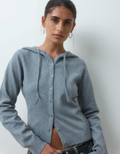 Load image into Gallery viewer, COLLUSION hooded knited cardigan grey