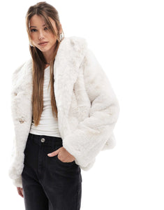 Morgan faux fur jacket white