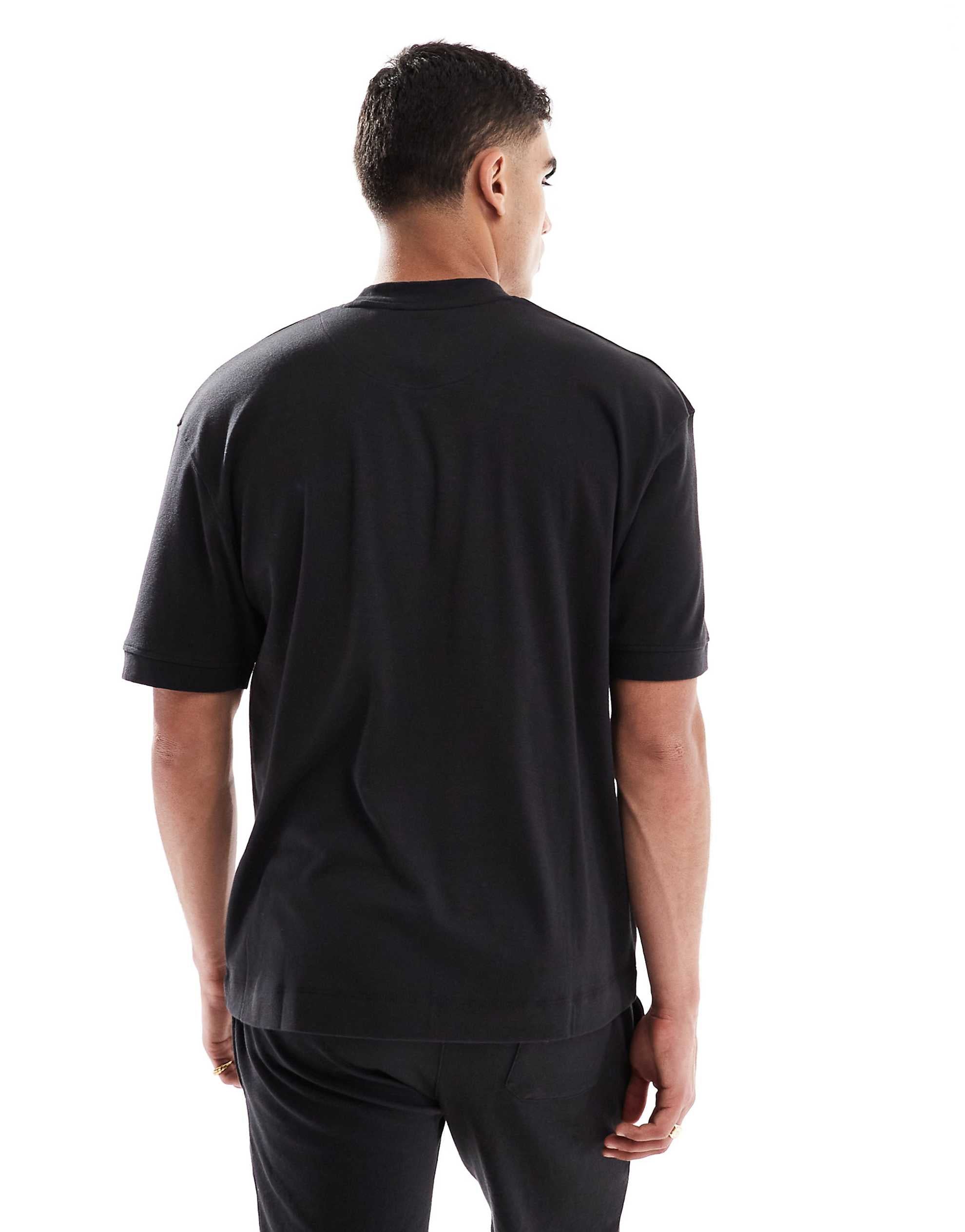 Brave Soul cotton blend t-shirt shorts co-ord set  black