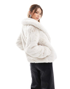 Morgan faux fur jacket white