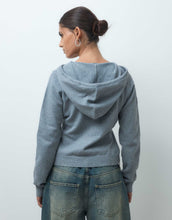 Load image into Gallery viewer, COLLUSION hooded knited cardigan grey