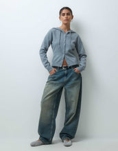 Load image into Gallery viewer, COLLUSION hooded knited cardigan grey