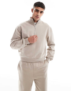 DESIGN premium43 quarter zip sweatshirt beige