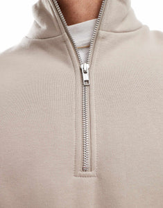 DESIGN premium43 quarter zip sweatshirt beige