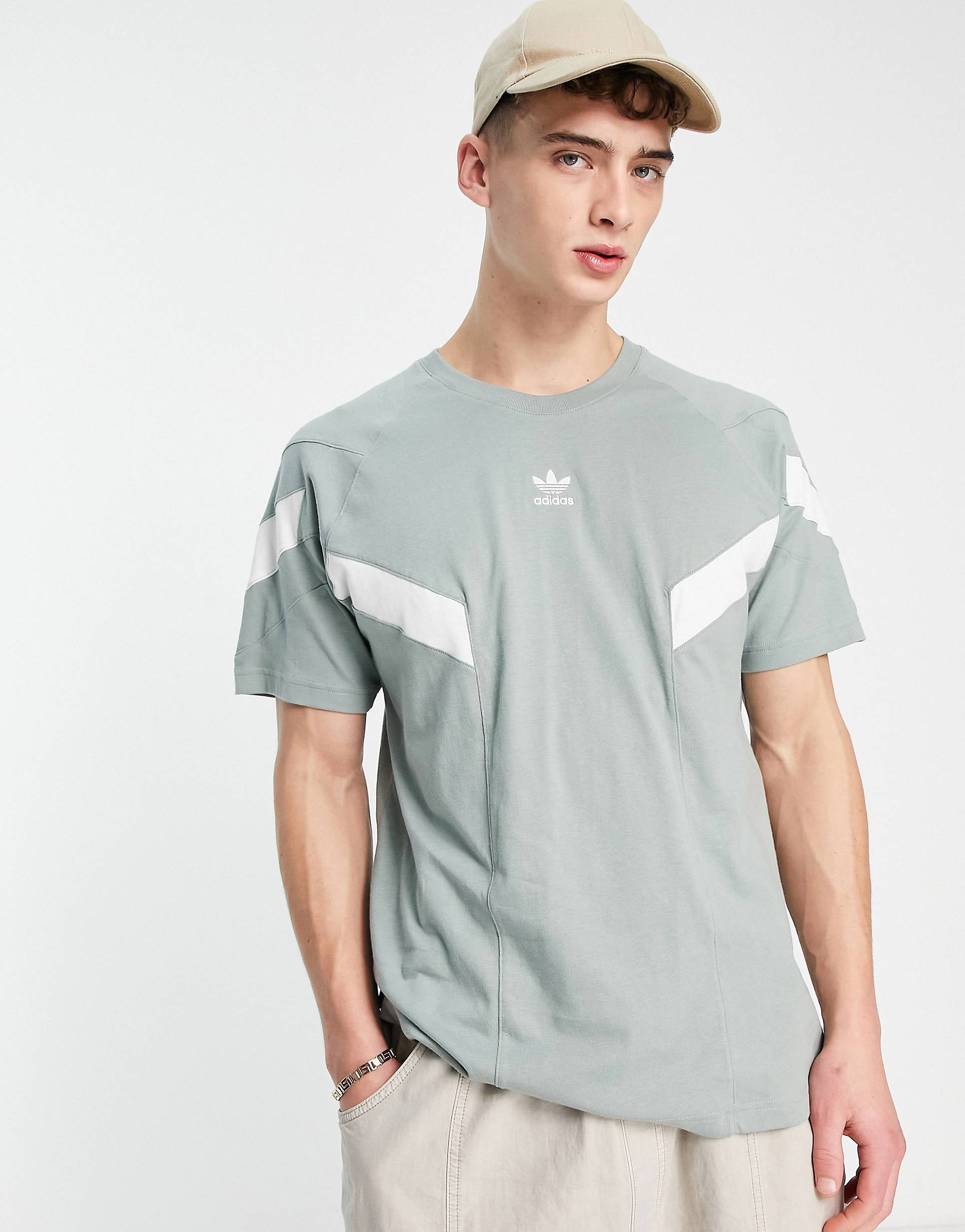 adidas Originals Rekive cut & sew t-shirt green