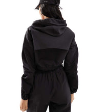 Load image into Gallery viewer, Sixth June co-ord nylon cropped hoodie black