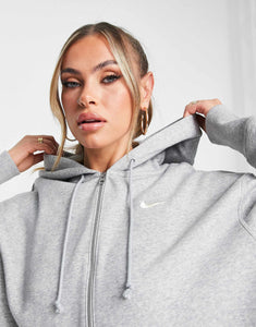 Nike Phoenix Fleece oversized full zip hoodie grey