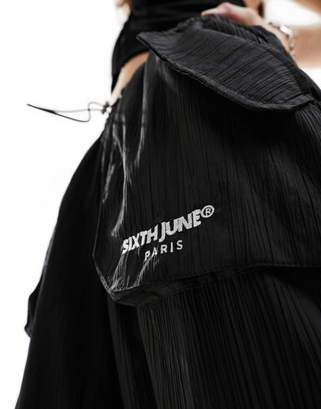 Sixth June texture nylon cargo pants black