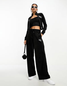 Juicy Couture co-ord velour zip up sweatshirt  joggers diamante