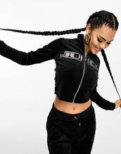 Load image into Gallery viewer, Juicy Couture co-ord velour zip up sweatshirt  joggers diamante