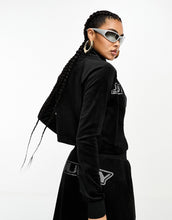 Load image into Gallery viewer, Juicy Couture co-ord velour zip up sweatshirt  joggers diamante