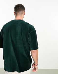 Dark Future oversized t-shirt ribbed velour green
