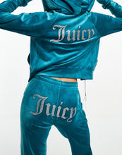 Load image into Gallery viewer, Juicy Couture co-ord velour zip up hoodie joggers diamante