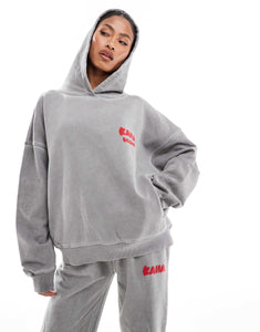 Kaiia oversized hoodie joggers co-ord washed grey