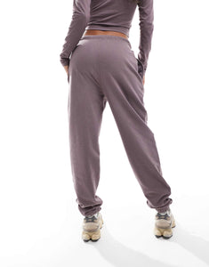 Kaiia cropped long sleeve top, hoodie & joggers co-ord purple