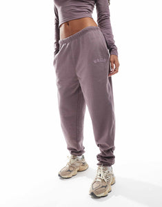 Kaiia cropped long sleeve top, hoodie & joggers co-ord purple