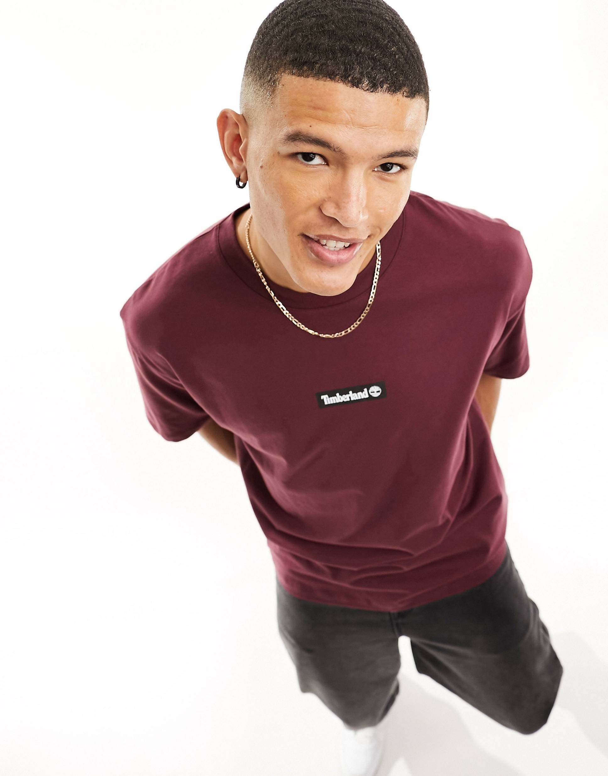 Timberland oversized t-shirt burgundy