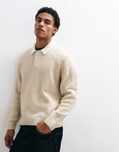 Load image into Gallery viewer, Abercrombie &amp; Fitch knitted rugby polo jumper contrast collar mink