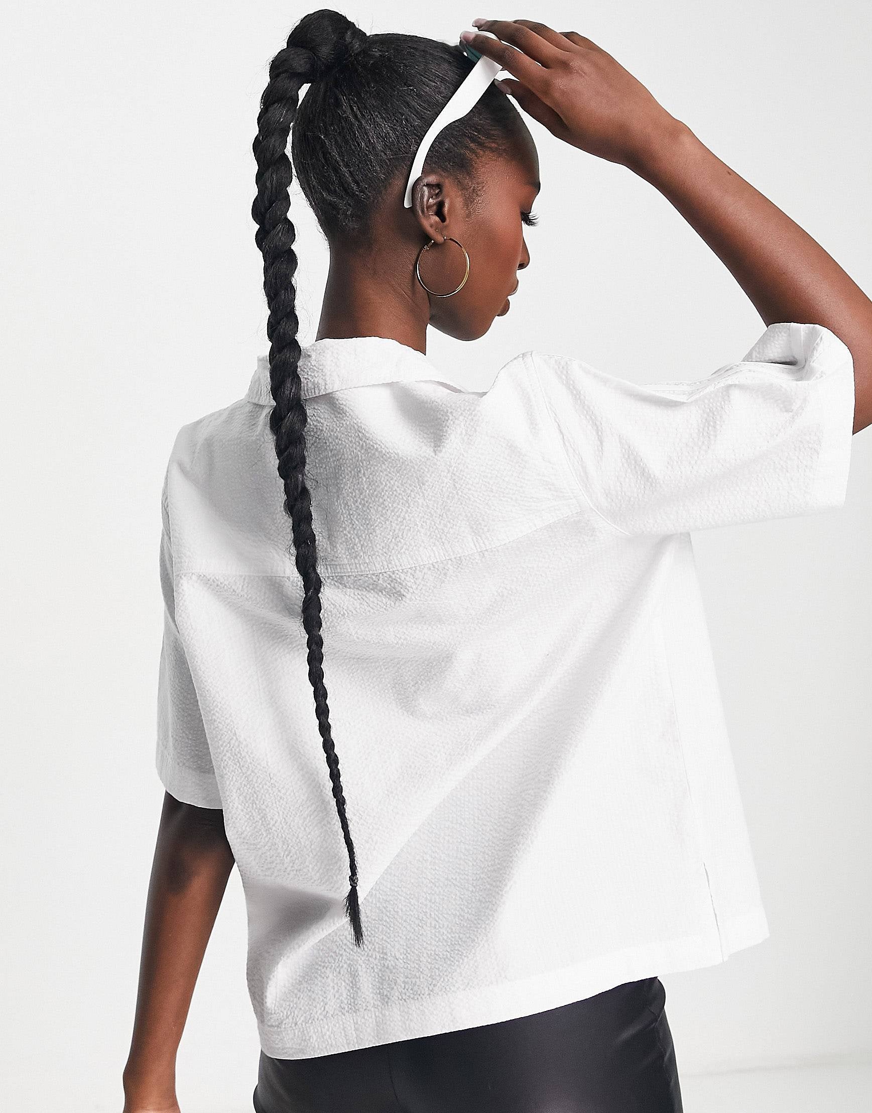adidas Originals seersucker shirt white