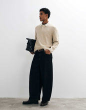 Load image into Gallery viewer, Abercrombie &amp; Fitch knitted rugby polo jumper contrast collar mink