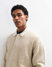 Load image into Gallery viewer, Abercrombie &amp; Fitch knitted rugby polo jumper contrast collar mink