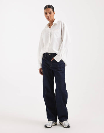 Tommy Jeans oversized poplin shirt off white