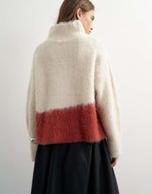 Load image into Gallery viewer, Knitted high neck hairy oversized abstract jumper neutral