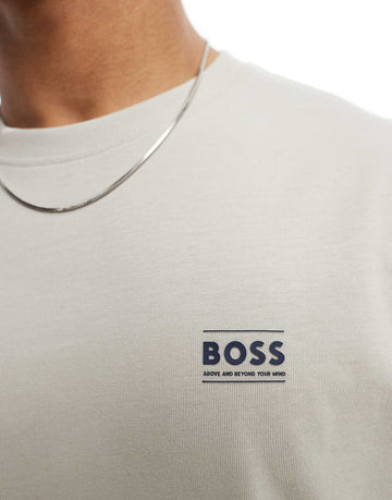 Boss Orange boxy fit t-shirt chest back light beige
