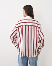 Load image into Gallery viewer, DESIGN satin boyfriend shirt stripe co-ord