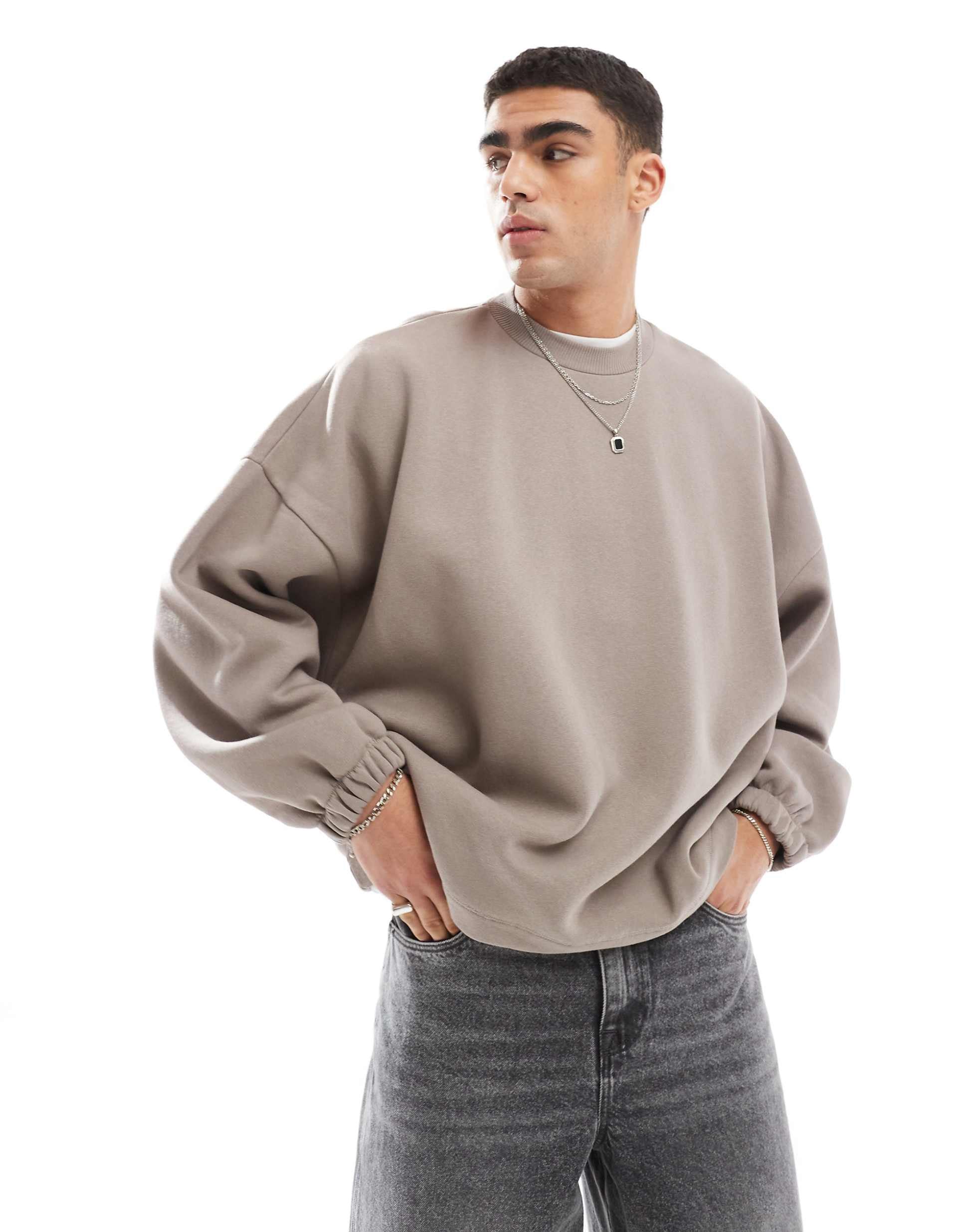 DESIGN extreme oversized sweatshirt brown