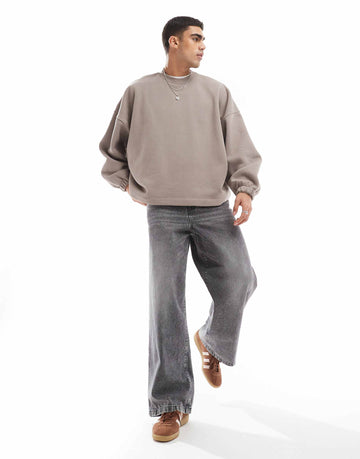 DESIGN extreme oversized sweatshirt brown