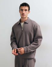 Load image into Gallery viewer, DESIGN relaxed long sleeve polo charcoal